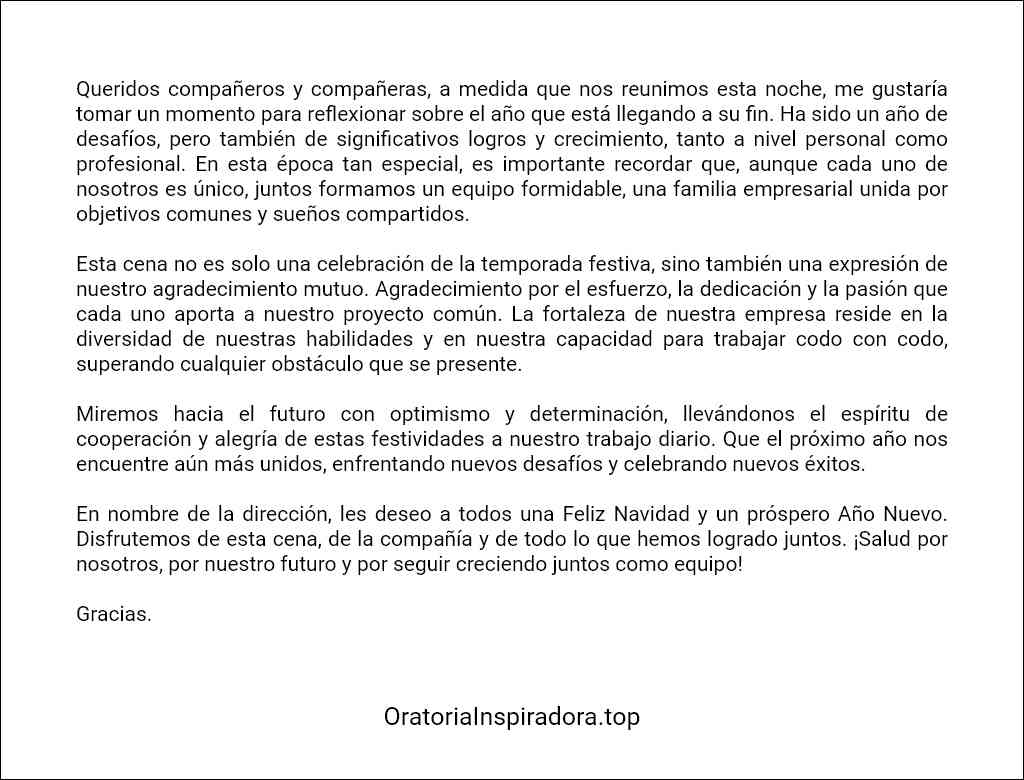 como elaborar un Discurso cena de navidad empresa 